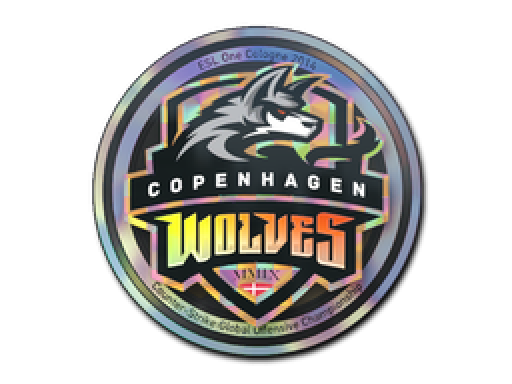 Copenhagen wolves. Нави голографическая. MTS GAMEGOD Wolf (голографическая) | кёльн 2014. Cologne 2014 Stickers. Кёльн 2014 наклейки.