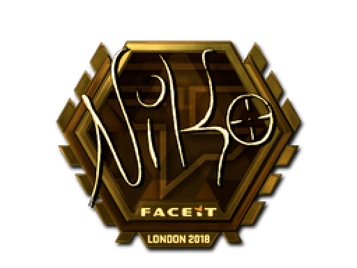 London 2018 stickers. Niko наклейка. Стикер Нико КС го. FACEIT London 2018 наклейка. Наклейка Niko Золотая.