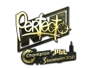 Наклейка | Perfecto (золотая) | Стокгольм-2021