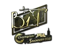 Наклейка | b1t (золотая) | Стокгольм-2021