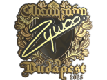 Sticker | ZywOo (Gold, Champion) | Budapest 2025