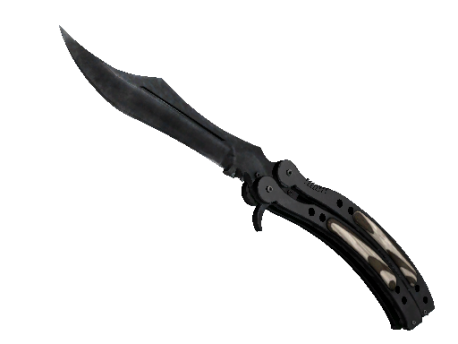 ★ StatTrak™ Butterfly Knife | Black Laminate (Well-Worn)