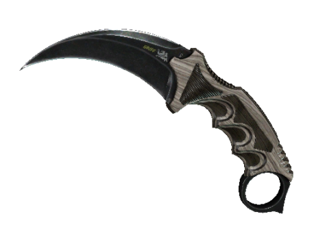 ★ StatTrak™ Karambit | Black Laminate (Well-Worn)
