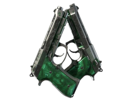 Dual Berettas | Polished Malachite (Battle-Scarred)