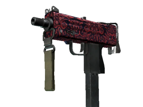 MAC-10 | Red Filigree (Well-Worn)