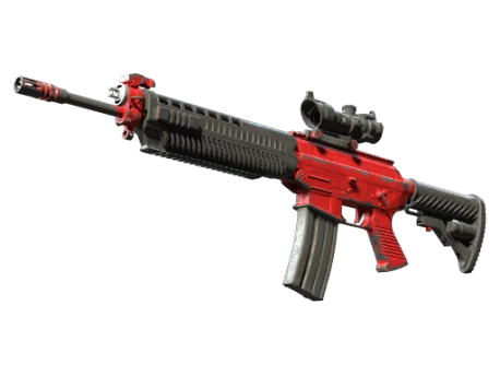 SG 553 | Candy Apple (Battle-Scarred)