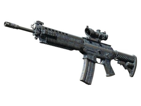 SG 553 | Waves Perforated (Battle-Scarred)