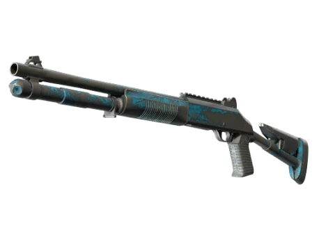 Souvenir XM1014 | VariCamo Blue (Battle-Scarred)