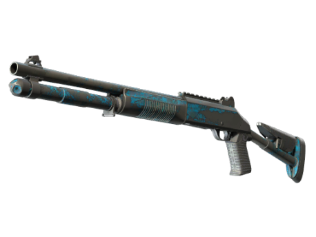 Souvenir XM1014 | VariCamo Blue (Battle-Scarred)