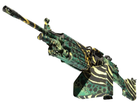 StatTrak™ M249 | Emerald Poison Dart (Minimal Wear)