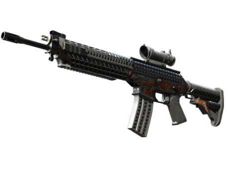 StatTrak™ SG 553 | Heavy Metal (Well-Worn)