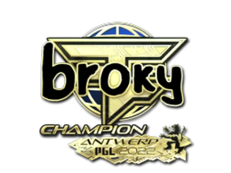 Sticker | broky (Gold, Champion) | Antwerp 2022