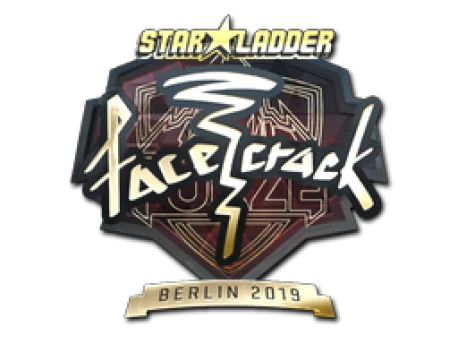 Sticker | facecrack (Gold) | Berlin 2019