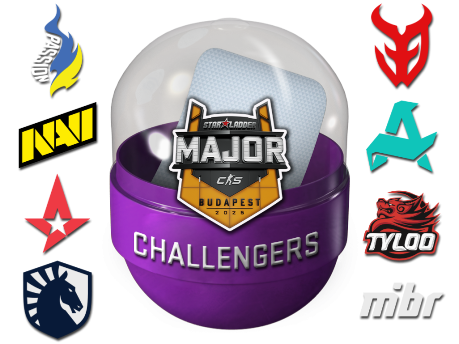 Капсула с наклейками претендентов StarLadder Budapest Major 2025 КС2/КС ...