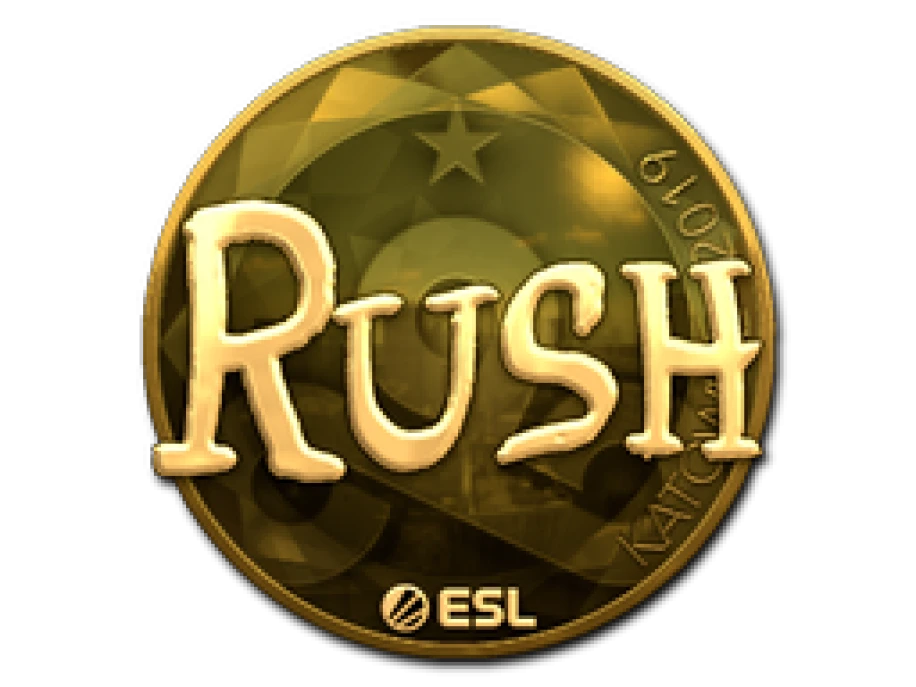 Наклейка | RUSH (золотая) | Катовице-2019