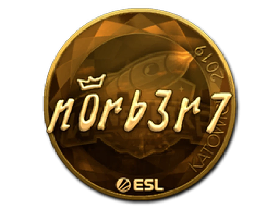 Наклейка | n0rb3r7 (золотая) | Катовице-2019