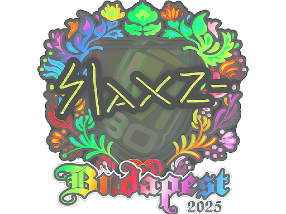 Наклейка | slaxz- (голографическая) | Будапешт-2025